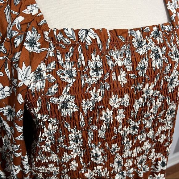 LaLigne Brown Floral‎ Cottagecore Midi Dress -- 3XL - Picture 3 of 13